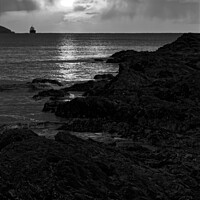 Buy canvas prints of Beautiful monochrome sunrise on the Cornish coast  by Duncan Savidge