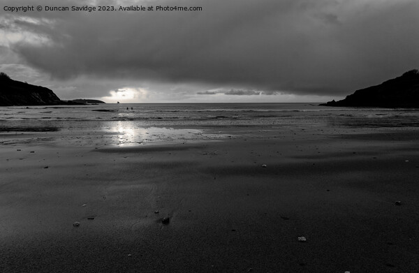 Black and white Cornish sunrise  Picture Board by Duncan Savidge