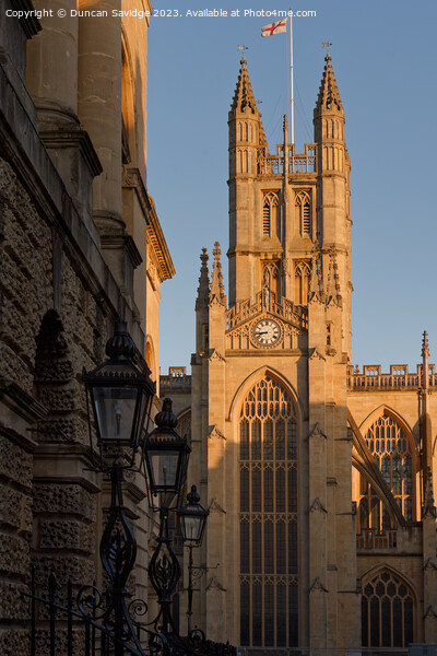 Bath Abbey bathed in Golden sun Picture Board by Duncan Savidge