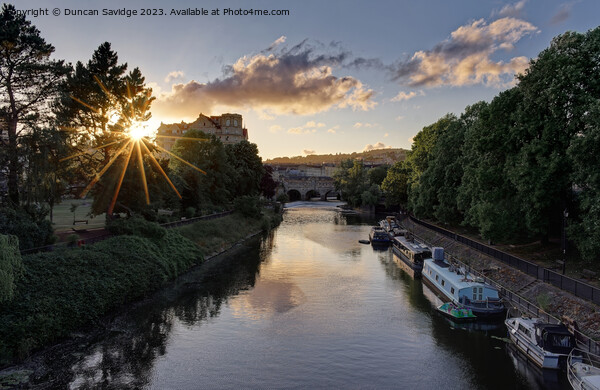Sunset over the River Avon Bath Picture Board by Duncan Savidge