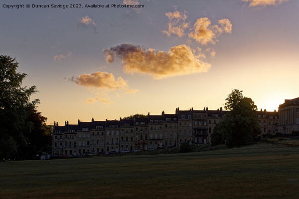 Beautiful sunset over Marlborough Buildings Bath Picture Board by Duncan Savidge