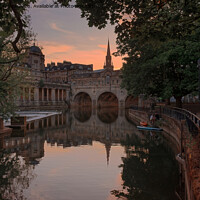 Buy canvas prints of Pulteney Bridge Bath sunset by Duncan Savidge
