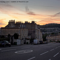 Buy canvas prints of sunset over Bathwick Hill Bath by Duncan Savidge
