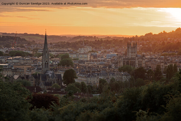 The spires of Bath at Sunset  Picture Board by Duncan Savidge