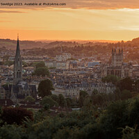 Buy canvas prints of The spires of Bath at Sunset  by Duncan Savidge