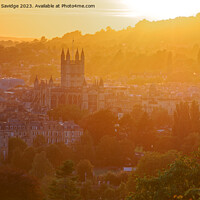 Buy canvas prints of The city of Bath illuminated by golden sun by Duncan Savidge