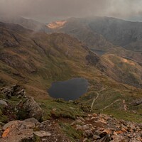 Buy canvas prints of Portrait View from The Old Man of Coniston by Duncan Savidge
