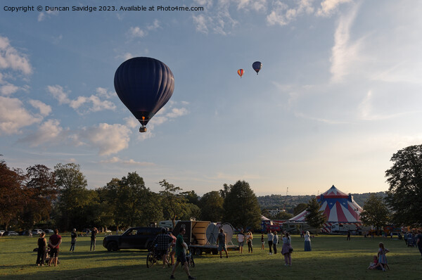 Hot air balloons launching from Bath Royal Victoria Park Picture Board by Duncan Savidge