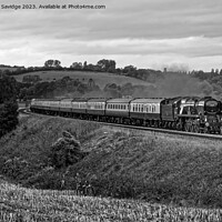 Buy canvas prints of Steam train Braunton black and white by Duncan Savidge