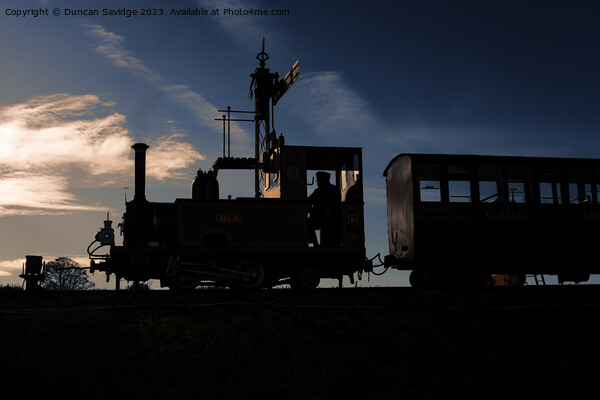 No. 9 Jean silhouette at Gartell Light Railway  Picture Board by Duncan Savidge