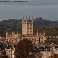 Buy canvas prints of Bath Abbey in the Autumn Landscape  by Duncan Savidge