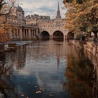 Buy canvas prints of Autumn view of Pulteney Weir in Bath by Duncan Savidge