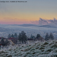 Buy canvas prints of Misty Winter wonderland suset over Bath by Duncan Savidge