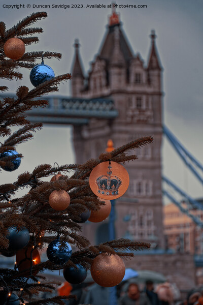 Tower Bridge in London at Christmas Picture Board by Duncan Savidge