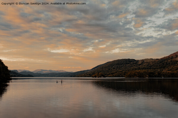 Pastel sunset across Lake Coniston Picture Board by Duncan Savidge