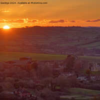 Buy canvas prints of Englishcombe village sunset, Somerset by Duncan Savidge