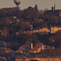 Buy canvas prints of Winter hot air ballooning over Bath by Duncan Savidge