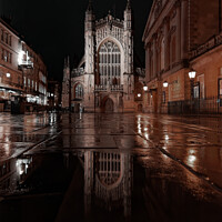 Buy canvas prints of Bath Abbey at night  by Duncan Savidge