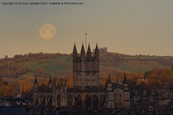 Wolf Moon over the City of Bath Picture Board by Duncan Savidge