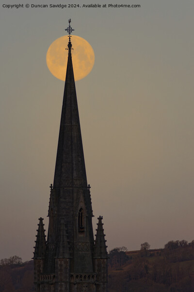 Wolf moon church spire  Picture Board by Duncan Savidge