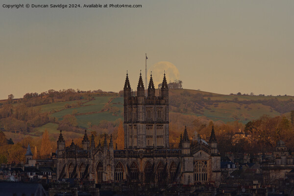 Wolf Moon setting over Bath Picture Board by Duncan Savidge
