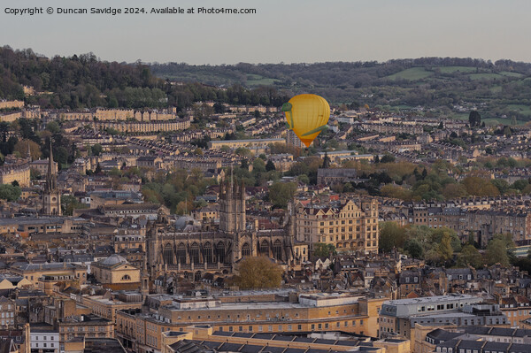 Maiden flight of Slither the Snake hot air balloon above Bath Picture Board by Duncan Savidge