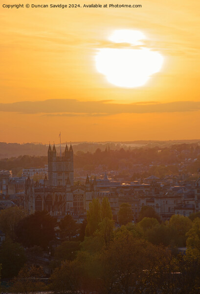 Sunset over Bath Picture Board by Duncan Savidge