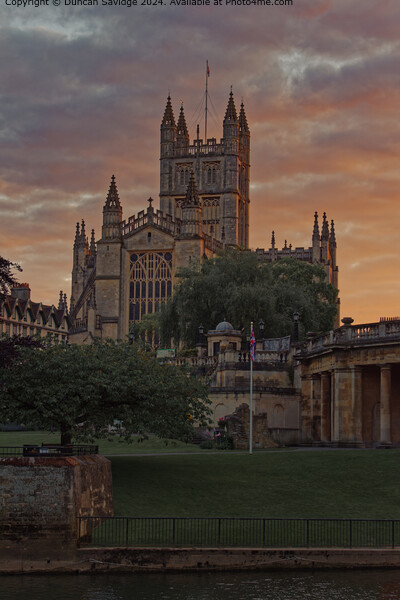 Bath Abbey Cityscape at Sunset Picture Board by Duncan Savidge