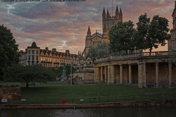 Fiery Sunset Cityscape in Bath across Parade Gardens  Picture Board by Duncan Savidge