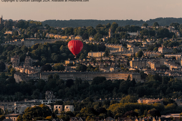Royal Crescent Bath Landscape hot air balloon  Picture Board by Duncan Savidge