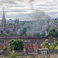 Buy canvas prints of Black 5 steam train makes dramatic exit from Bath  by Duncan Savidge