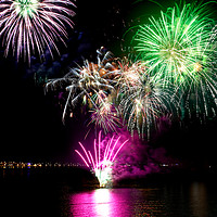 Buy canvas prints of Weymouth bank holiday fireworks by Duncan Savidge