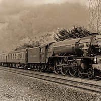 Buy canvas prints of 60163 steam train Tornado accelerates out of Bath  by Duncan Savidge