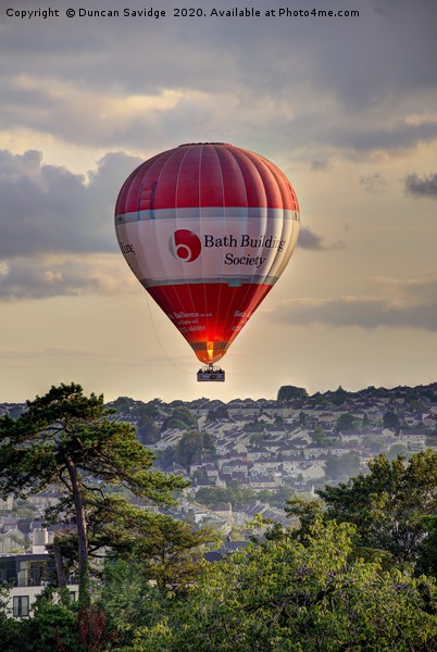 hot air balloon over bath Picture Board by Duncan Savidge
