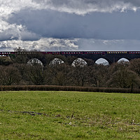 Buy canvas prints of Galatea steam train crossing Huckford viaduct by Duncan Savidge