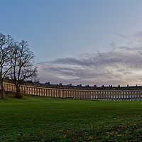 Buy canvas prints of Royal Crescent Bath frosty Autumn morning at dawn by Duncan Savidge
