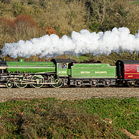 Buy canvas prints of Steam Train Mayflower powering through Somerset by Duncan Savidge