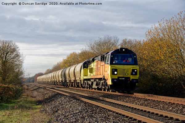 Colas freight train at speed 'tanks' Picture Board by Duncan Savidge