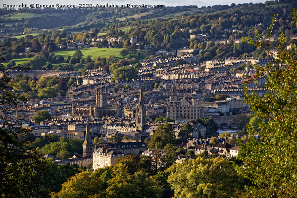 Bath skyline with Pulteney Weir and The Abbey Picture Board by Duncan Savidge
