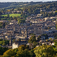 Buy canvas prints of Bath skyline with Pulteney Weir and The Abbey by Duncan Savidge