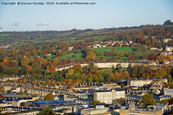 Bath city skyline with the Royal Crescent Picture Board by Duncan Savidge