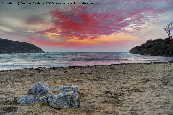 cornwall sunrise pink sky Picture Board by Duncan Savidge
