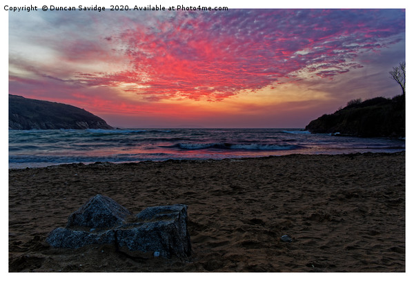 cornwall sunrise pink sky Picture Board by Duncan Savidge