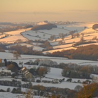 Buy canvas prints of Snow fields over Bath first light by Duncan Savidge