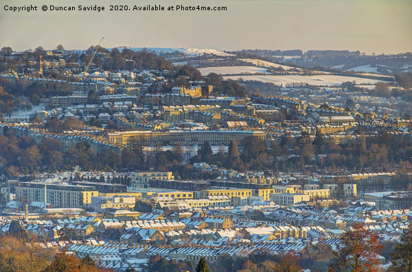 Bath skyline in the snow Picture Board by Duncan Savidge