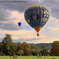 Buy canvas prints of Hot air balloon lifting off from Royal Victoria Park Bath by Duncan Savidge