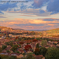 Buy canvas prints of Bath Cityscape colourful Autumn sunset by Duncan Savidge