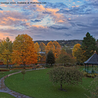 Buy canvas prints of Parade Gardens Bath Autumn sunset by Duncan Savidge