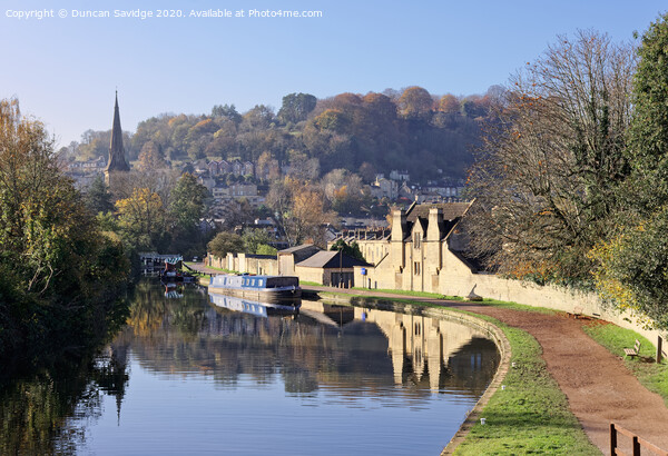 Kennet and Avon Canal Autumn sunshine in Bath Picture Board by Duncan Savidge