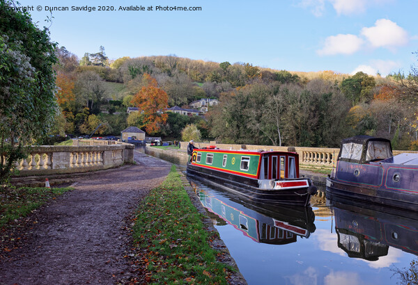 Dundas aqueduct Autumn Canal Boat Picture Board by Duncan Savidge